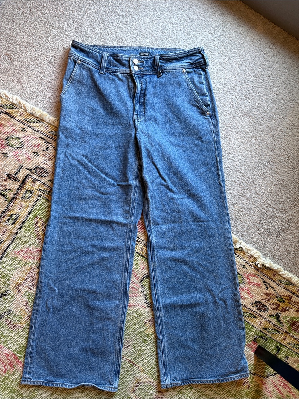 J. Crew Women's wide leg Jeans in Medium Blue Denim
